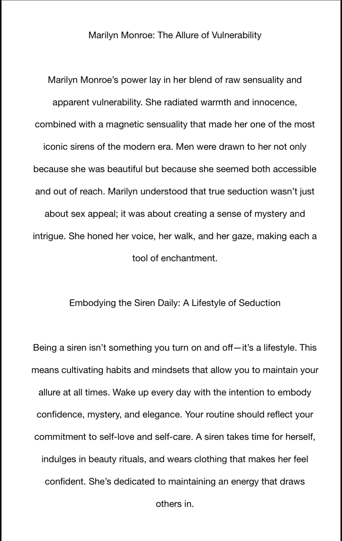 Embody Your inner Siren E-book (Glow Up & Seduction)